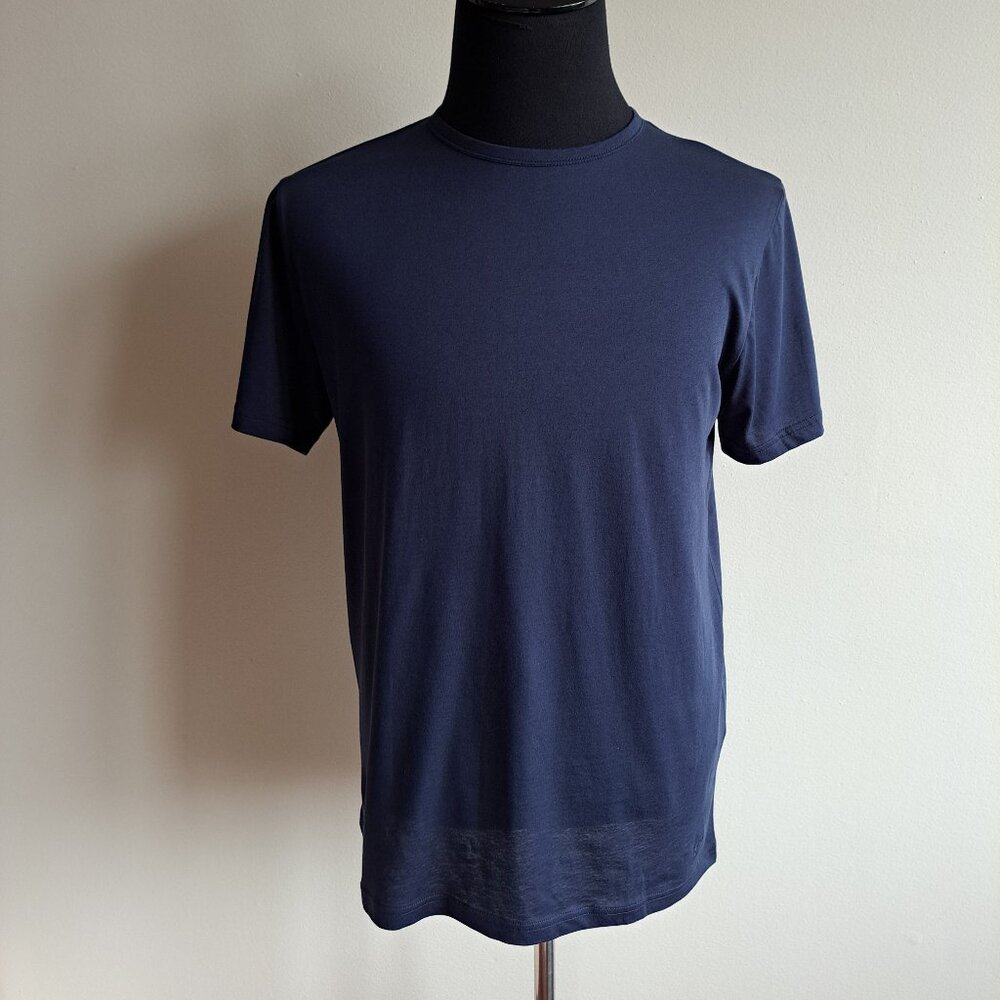 NEW Stenstroms Navy Blue Crew Neck 100% Cotton Men's T-shirt Size M